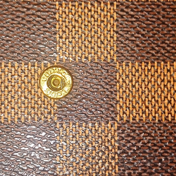 LOUIS VUITTON DAMIER EBENE MONOGRAM CANVAS LEATHER WALLET EUC - Picture 13 of 15